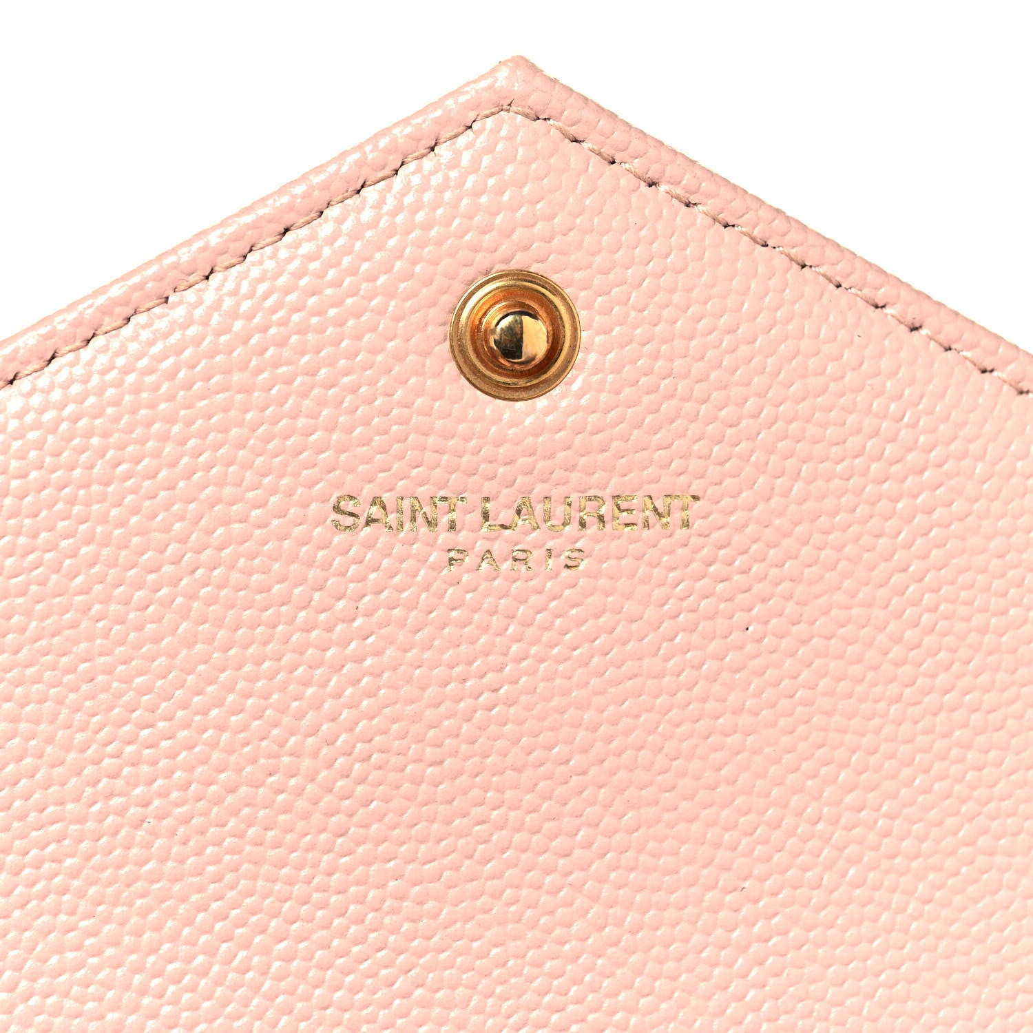 Saint Laurent Grain De Poudre Matelasse Chevron Monogram Chain Wallet Pale Pink 6 of 13
