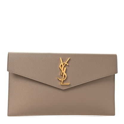 Saint Laurent Grain De Poudre Uptown Pouch Dark Beige 1 of 6