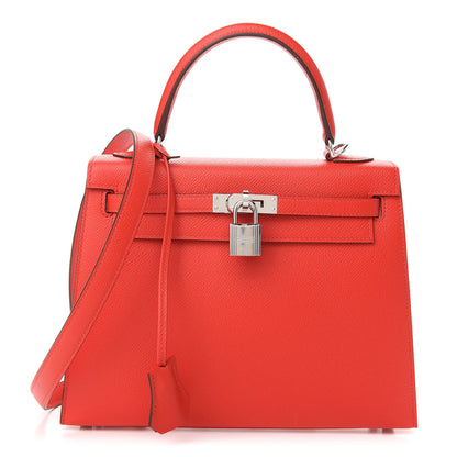 Hermes Epsom Verso Kelly Sellier 25 Rouge De Coeur Rouge Grenat 1 of 8