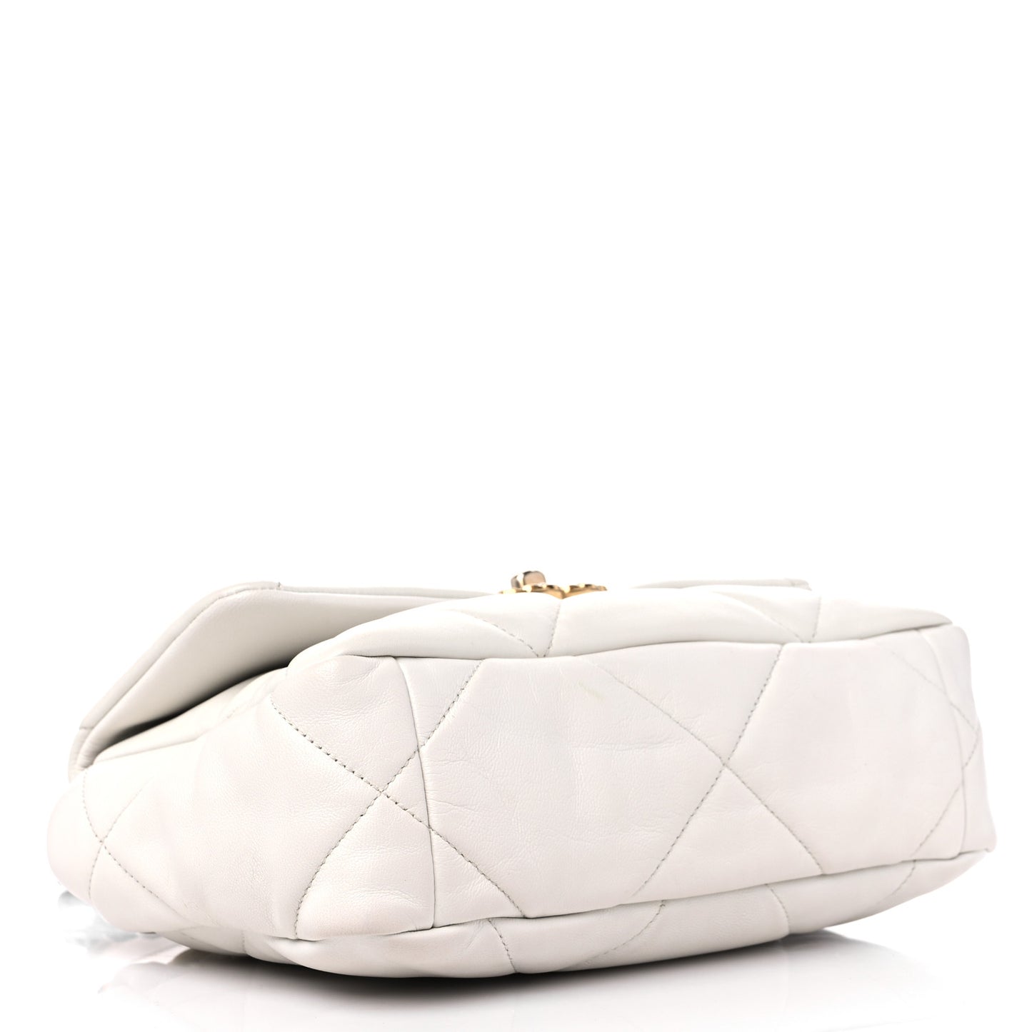 Goatskin Quilted Medium Chanel 19 Flap White