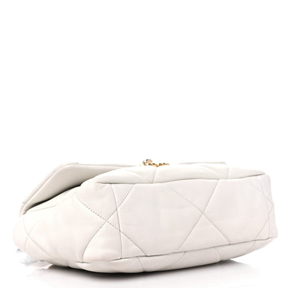 Chanel Goatskin Quilted Medium Chanel 19 Flap White 4 of 11