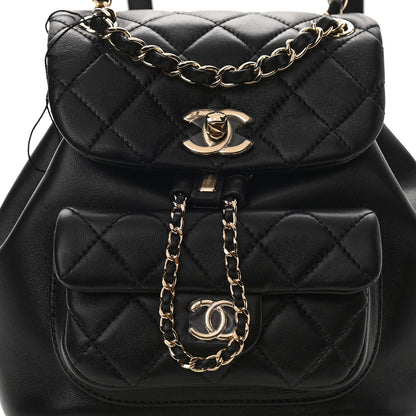 Chanel Lambskin Quilted Small Duma Drawstring Backpack Black 8 of 10