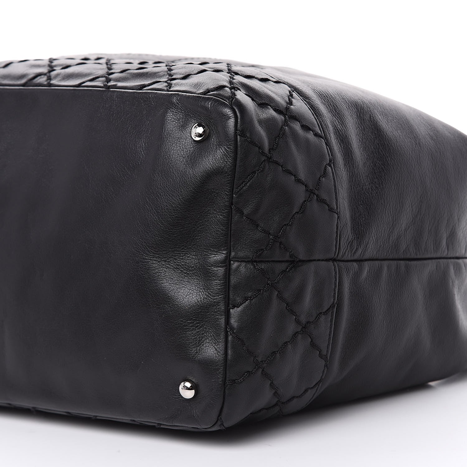 Chanel Calfskin Drawstring CC Bucket Bag Black 10 of 12