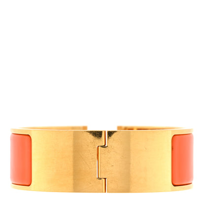 Hermes Enamel Wide Clic Clac H Bracelet Orange 2 of 3