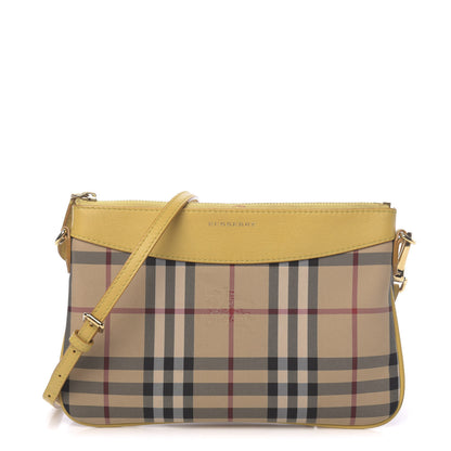Burberry Horseferry Check Peyton Crossbody Clutch Bag Yellow 1 of 12
