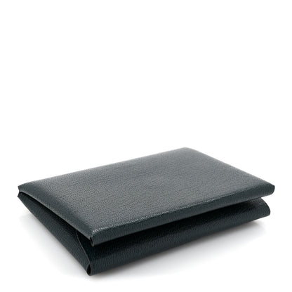 Hermes Chevre Mysore Duo Calvi Card Case Bleu Abysse 4 of 10