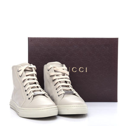 Gucci Calfskin Womens High Top Sneakers 37.5 Mystic White 11 of 11