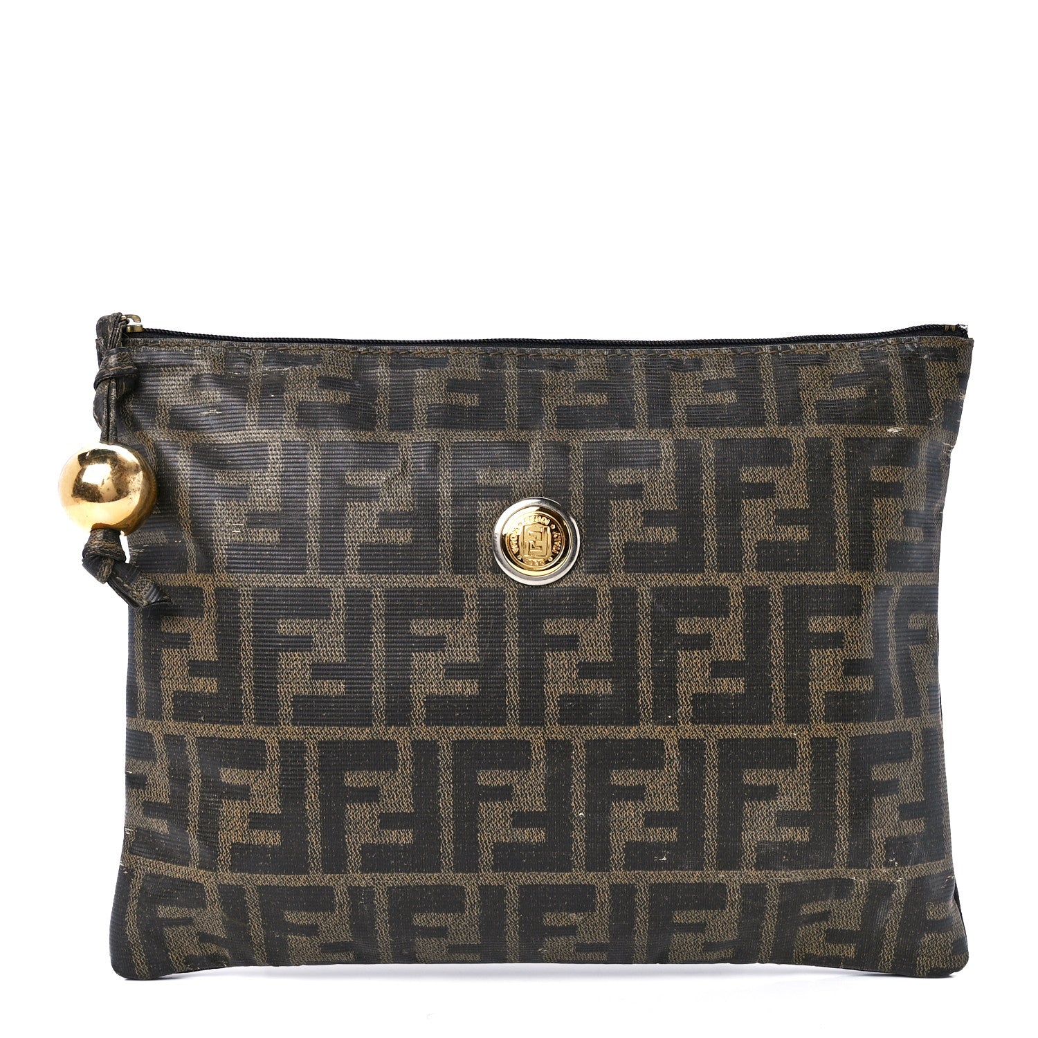 Fendi Zucca Spalmati Zip Pouch Tobacco 1 of 13