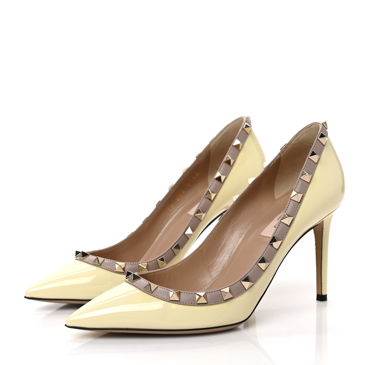 Valentino Garavani Patent Rockstud 85mm Pumps 38 Ivory Poudre 3 of 9