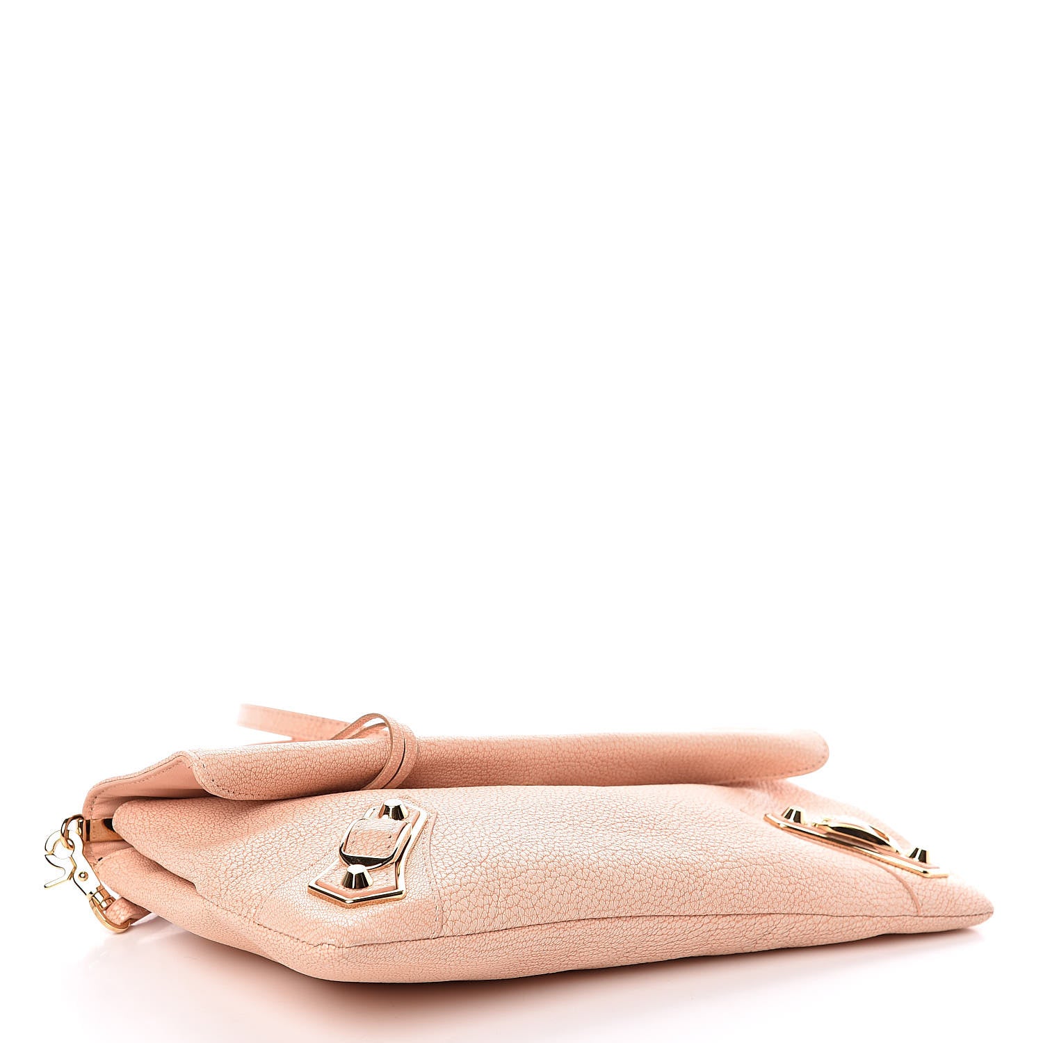 Balenciaga Chevre Gold Metallic Edge Hardware Envelope Clutch Rose Corail 4 of 8