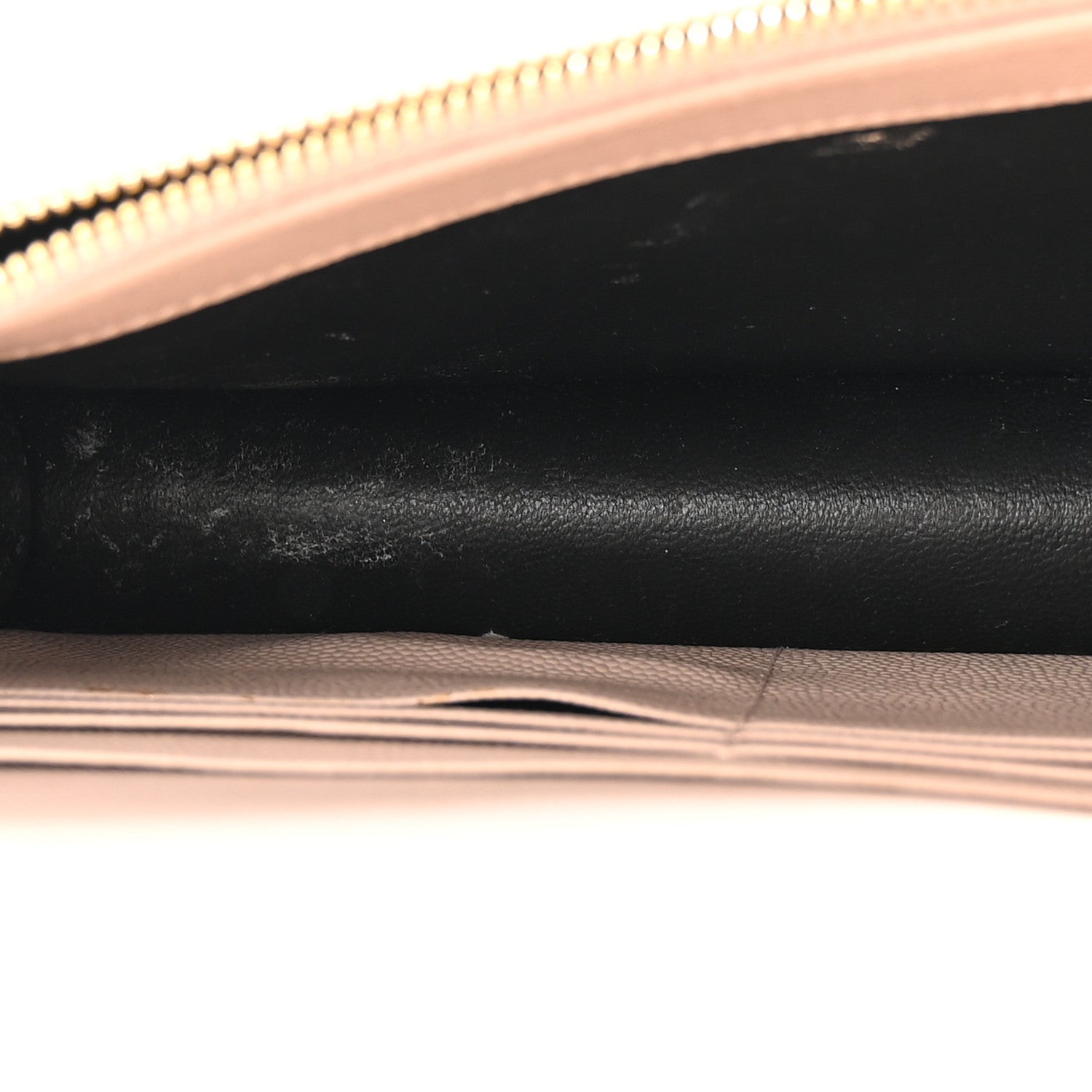 Saint Laurent Grain De Poudre Matelasse Chevron Monogram Envelope Chain Wallet Pale Pink 5 of 11