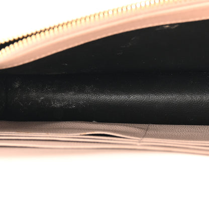 Saint Laurent Grain De Poudre Matelasse Chevron Monogram Envelope Chain Wallet Pale Pink 5 of 11
