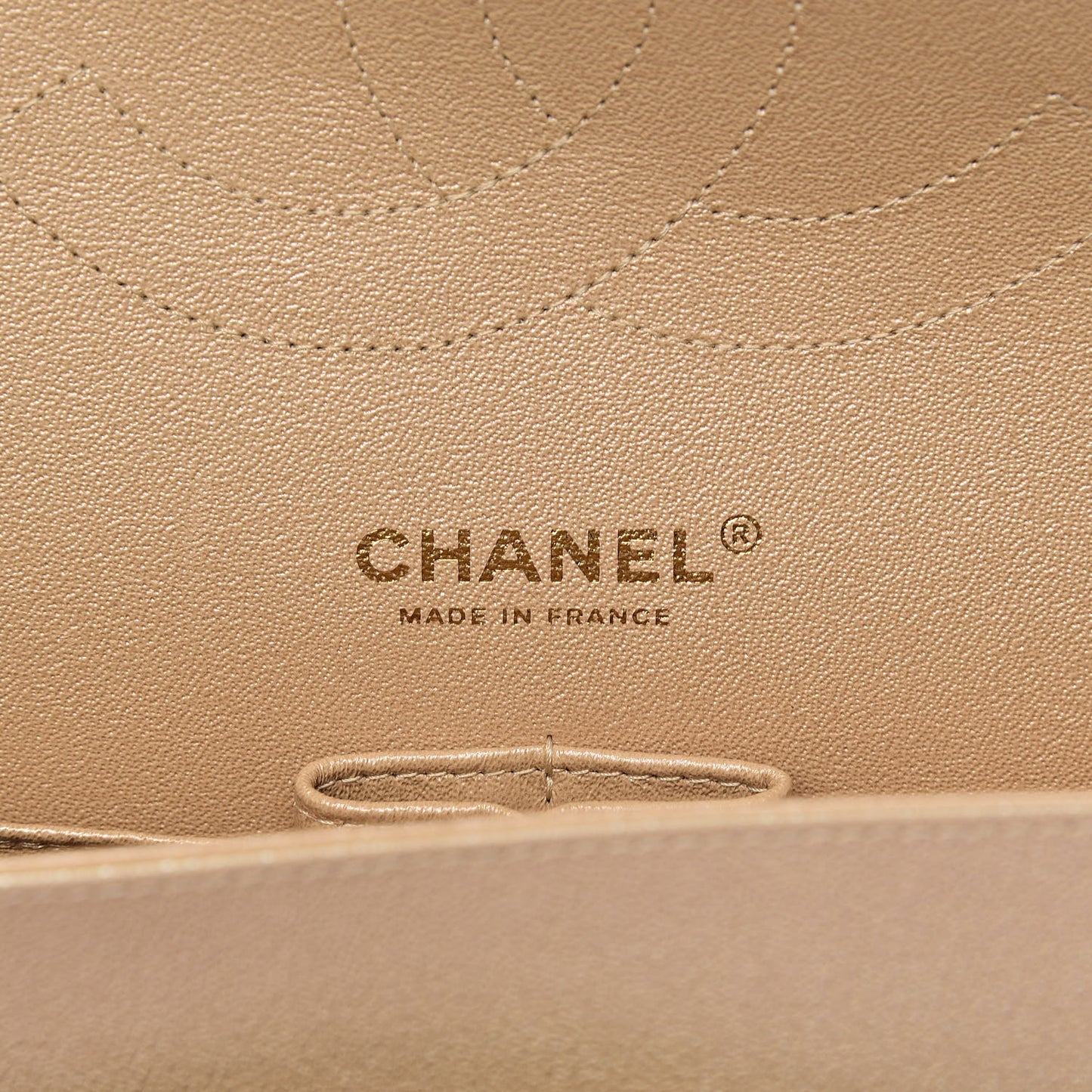 Iridescent Caviar Quilted Jumbo Double Flap Beige