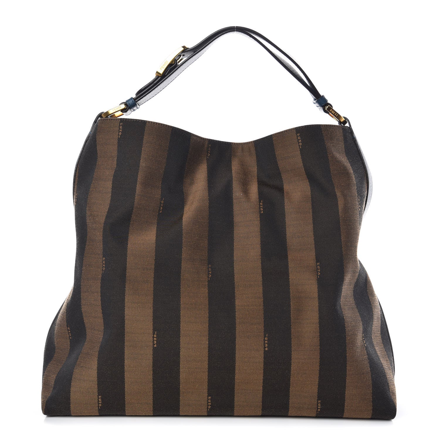 Fendi Pequin Vitello Large Hobo Tobacco Petrolio 1 of 9