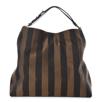 Fendi Pequin Vitello Large Hobo Tobacco Petrolio 1 of 9
