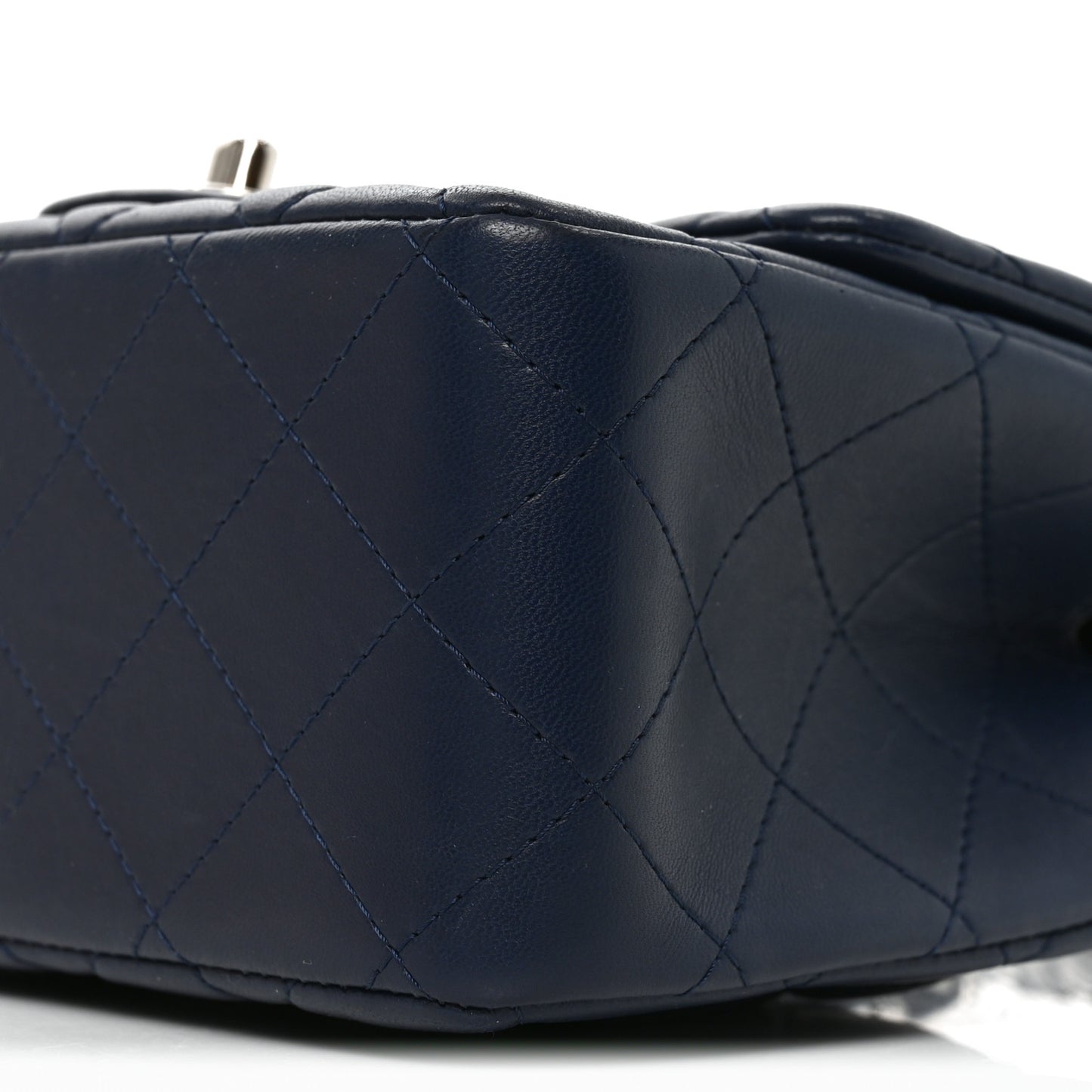 Lambskin Quilted Mini Square Flap Navy