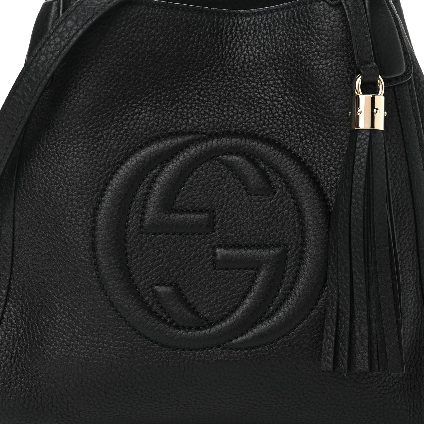 Pebbled Calfskin Small Soho Shoulder Bag Black