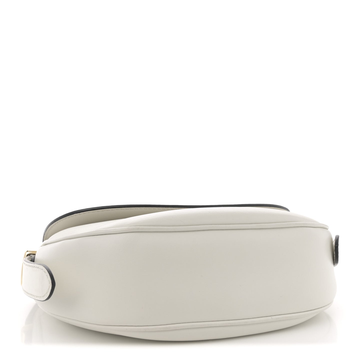 Soft Calfskin Triangle Arque Flap Shoulder Bag White