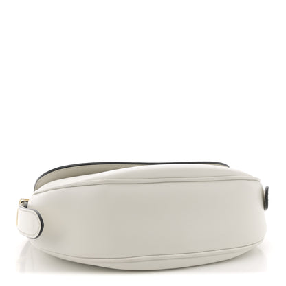 Prada Soft Calfskin Triangle Arque Flap Shoulder Bag White 3 of 10