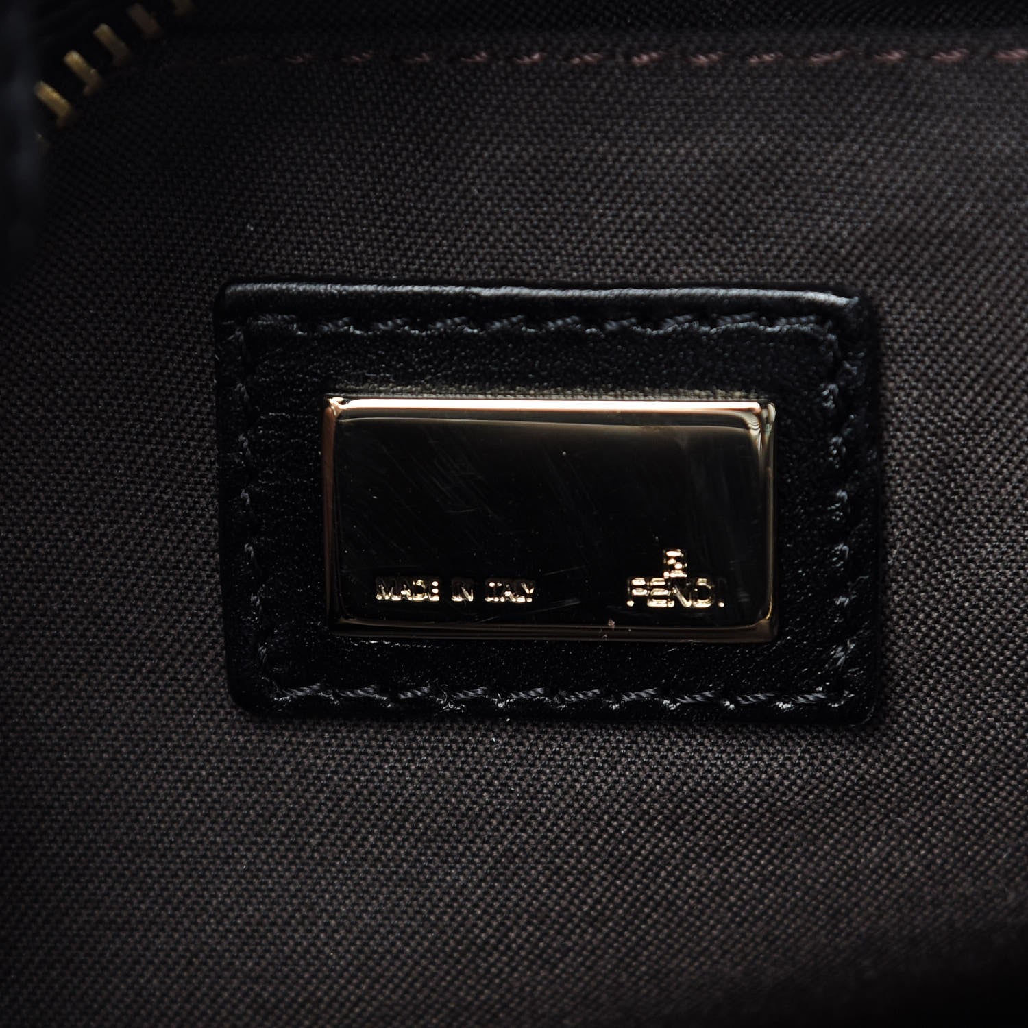 Fendi Zucchino Cuoio Small Chef Pocket Shoulder Bag Black 6 of 7