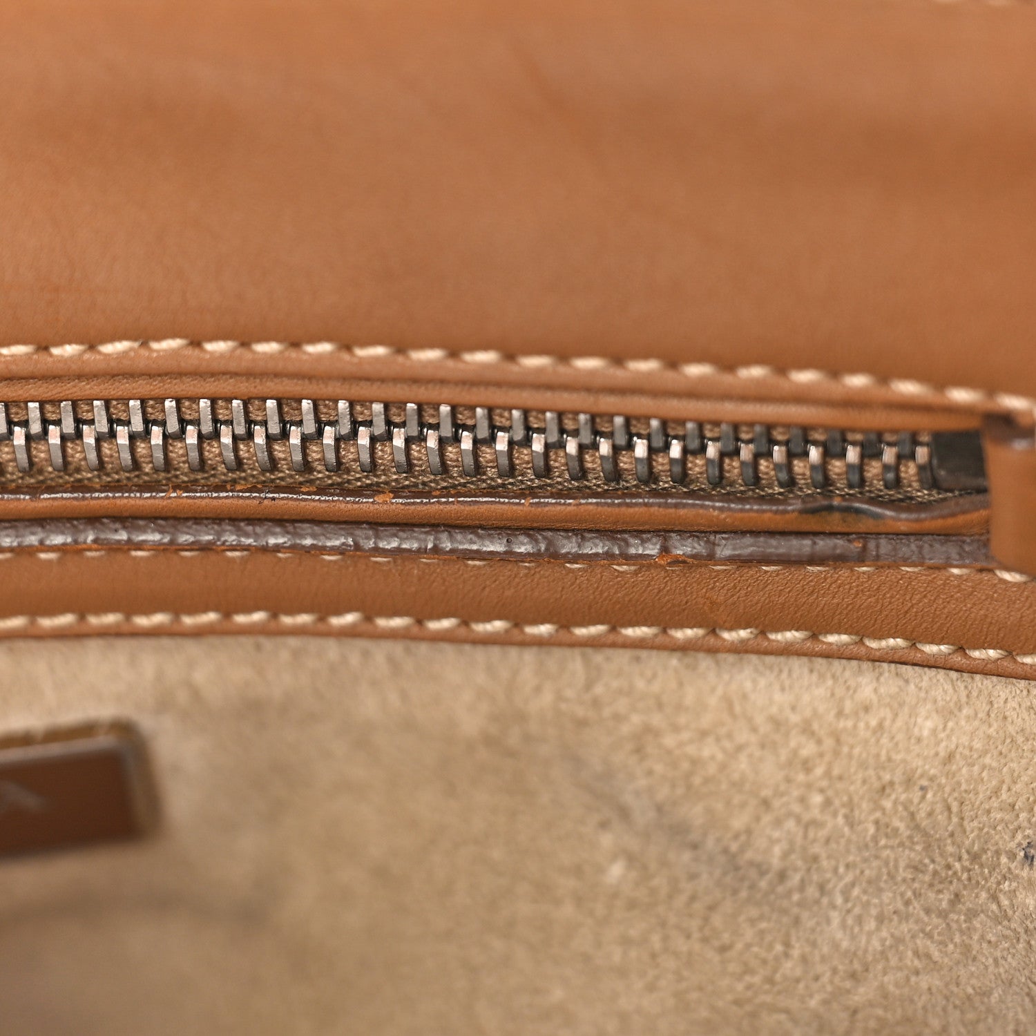 Prada City Calf Mini Hand Stitched Galleria Double Zip Tote Caramel 10 of 14