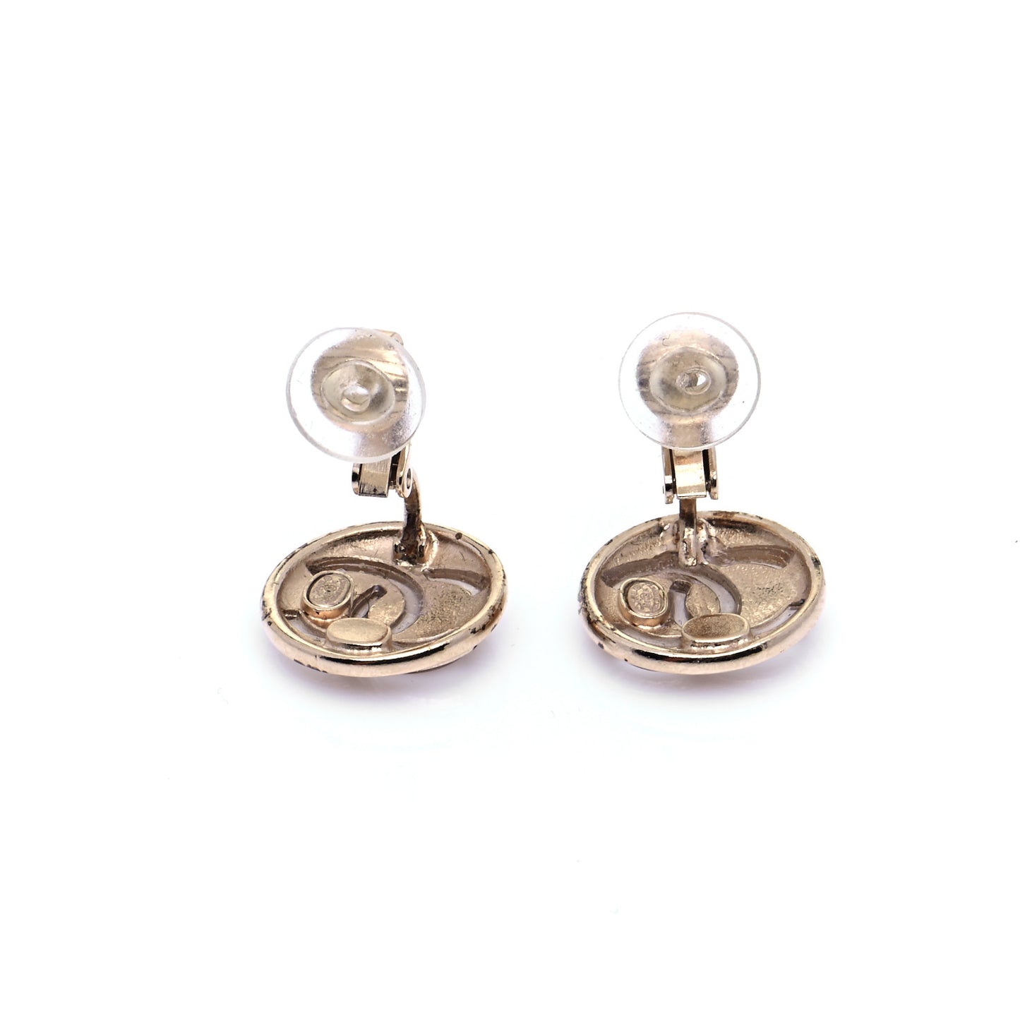 Metal CC Clip On Earrings Light Gold