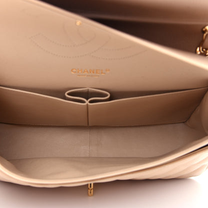 Chanel Caviar Quilted Jumbo Double Flap Light Beige 5 of 11