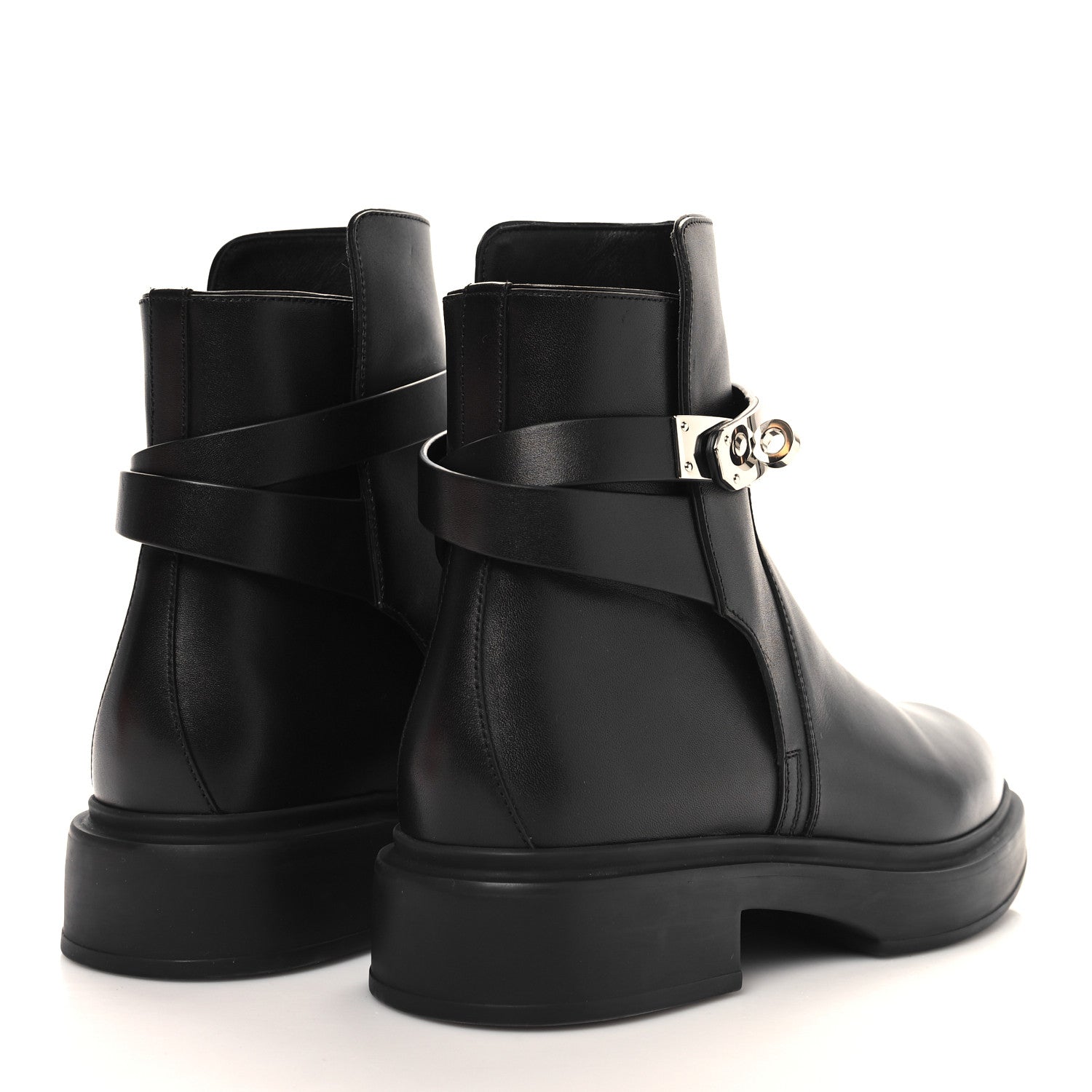 Hermes Calfskin Veo Ankle Boots 37.5 Black 4 of 9