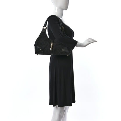 Gucci Monogram Calfskin Large Bardot Tote Black 2 of 11