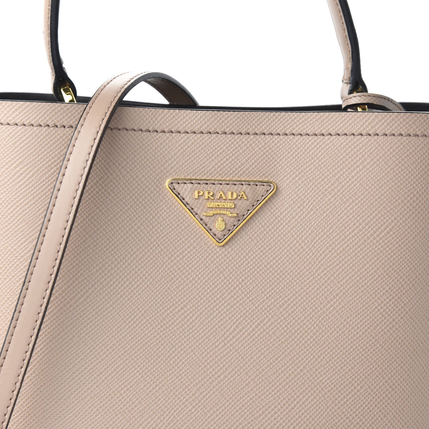 Prada Saffiano Cuir Medium Panier Bucket Bag Cipria Black 9 of 9