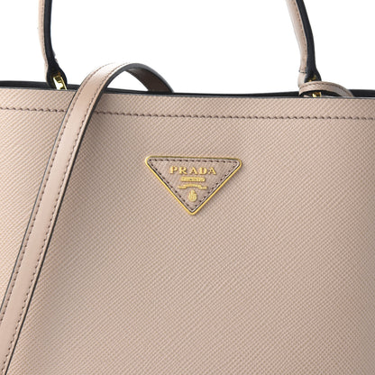 Prada Saffiano Cuir Medium Panier Bucket Bag Cipria Black 9 of 9