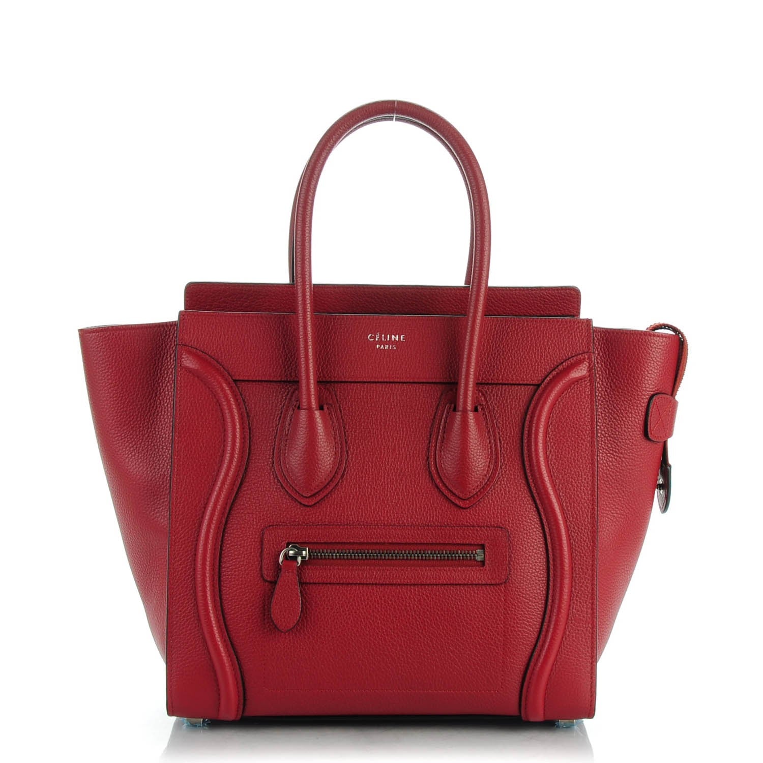 Celine Drummed Calfskin Micro Luggage Merlot 1 of 7