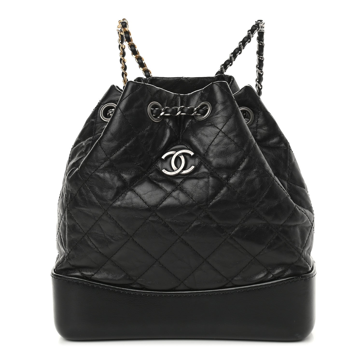 Chanel Aged Calfskin Quilted Small Gabrielle Backpack Black 1 of 9