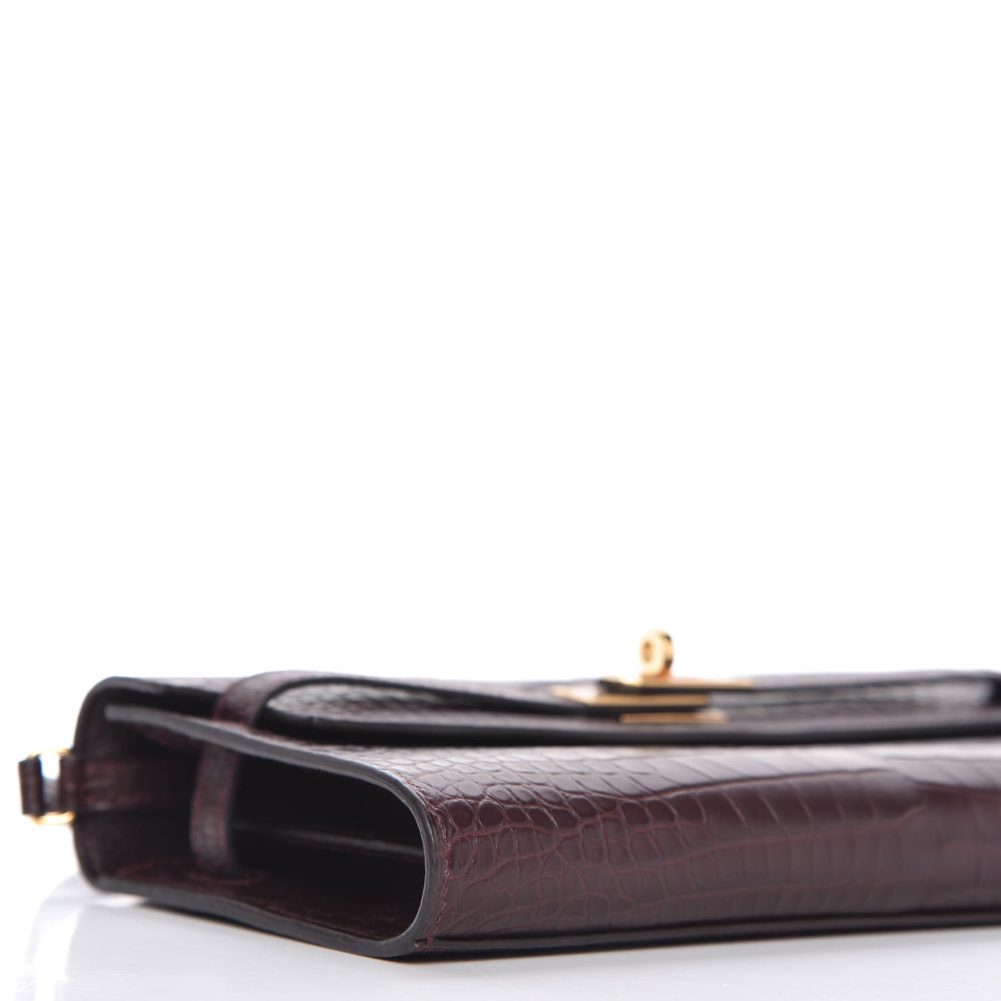 Matte Alligator Kelly To Go Wallet Bordeaux