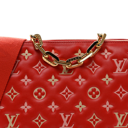 Louis Vuitton Lambskin Embossed Monogram Coussin PM Coquelicot Red 7 of 9