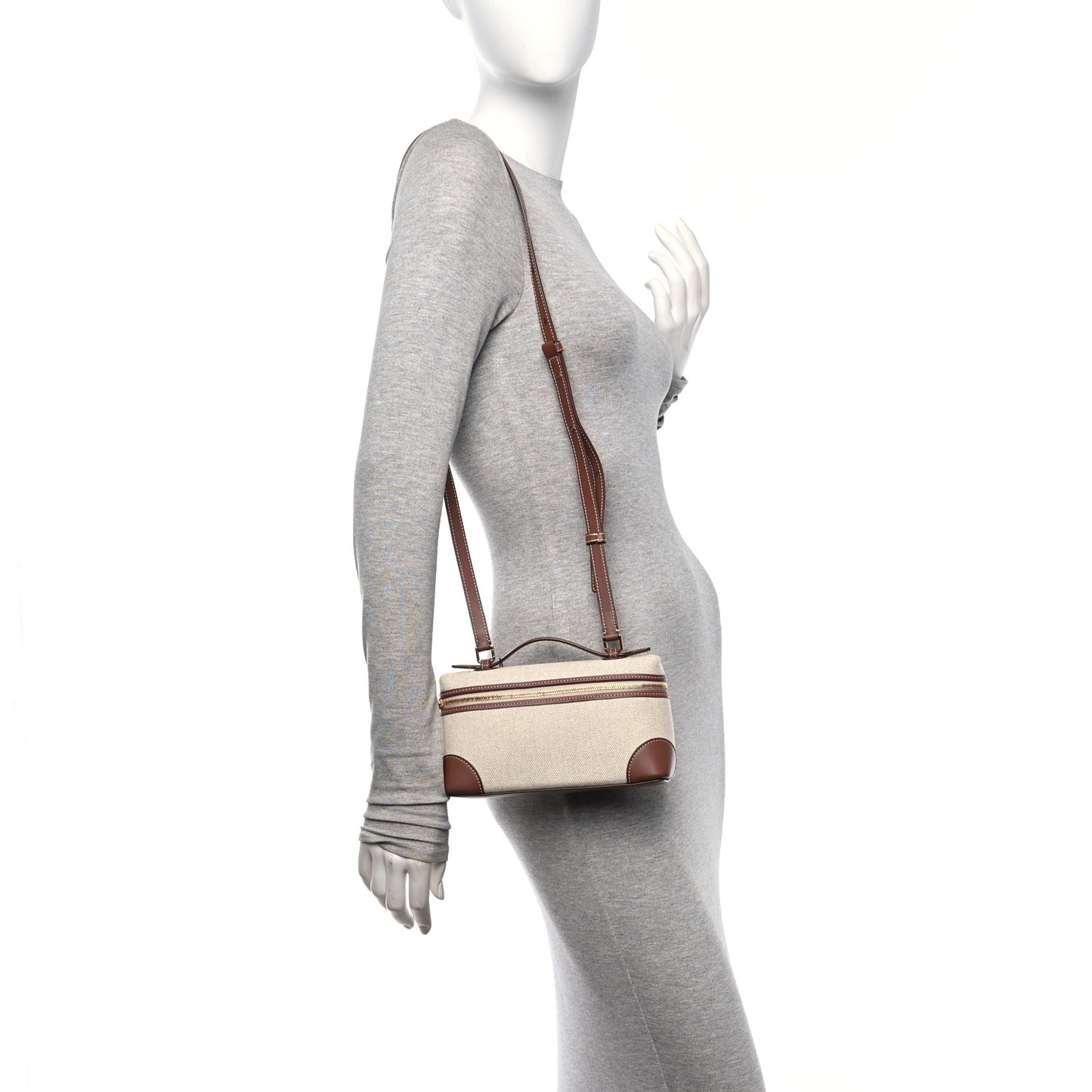 Cotton Linen L19 Extra Pocket Pouch Natural Caramel Sugar