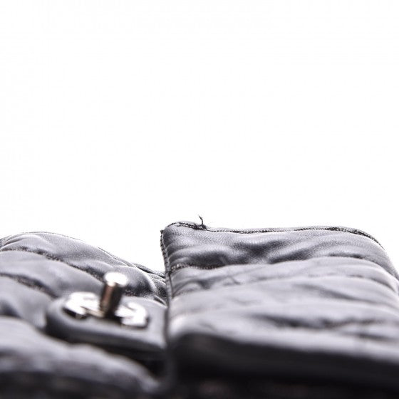Lambskin Vertical Stitched Mini Flap Black