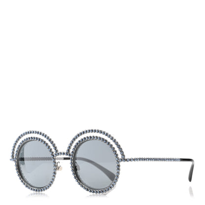 Chanel Pearl Round Sunglasses 71139 Silver 1 of 8