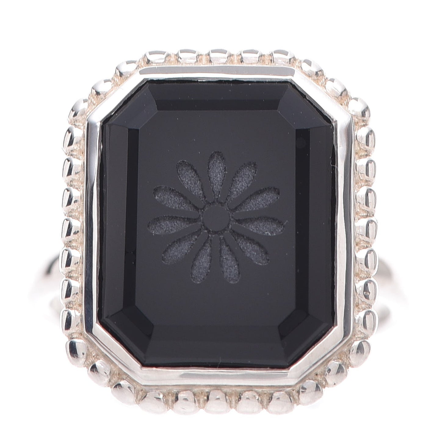 Sterling Silver Onyx Ziegfeld Ring 53 6.25
