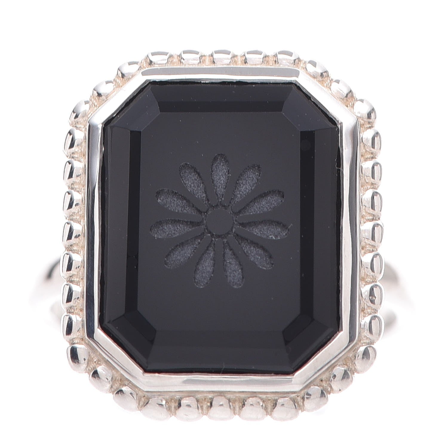 Tiffany Sterling Silver Onyx Ziegfeld Ring 53 6.25 1 of 6