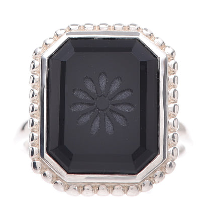 Tiffany Sterling Silver Onyx Ziegfeld Ring 53 6.25 1 of 6
