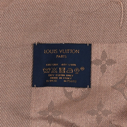 Louis Vuitton Silk Lurex Wool Monogram Shine Shawl Cappuccino 3 of 4