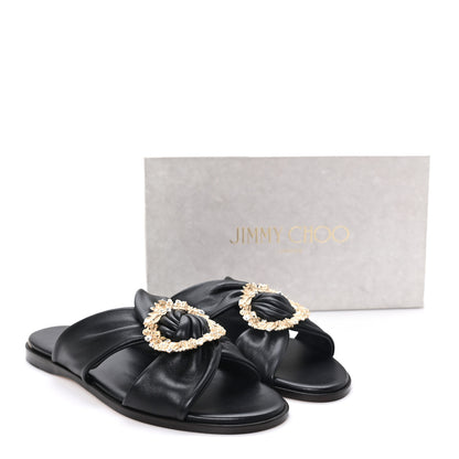 Jimmy Choo Crystal Nappa Neda Slide Sandals 39 Black 9 of 9