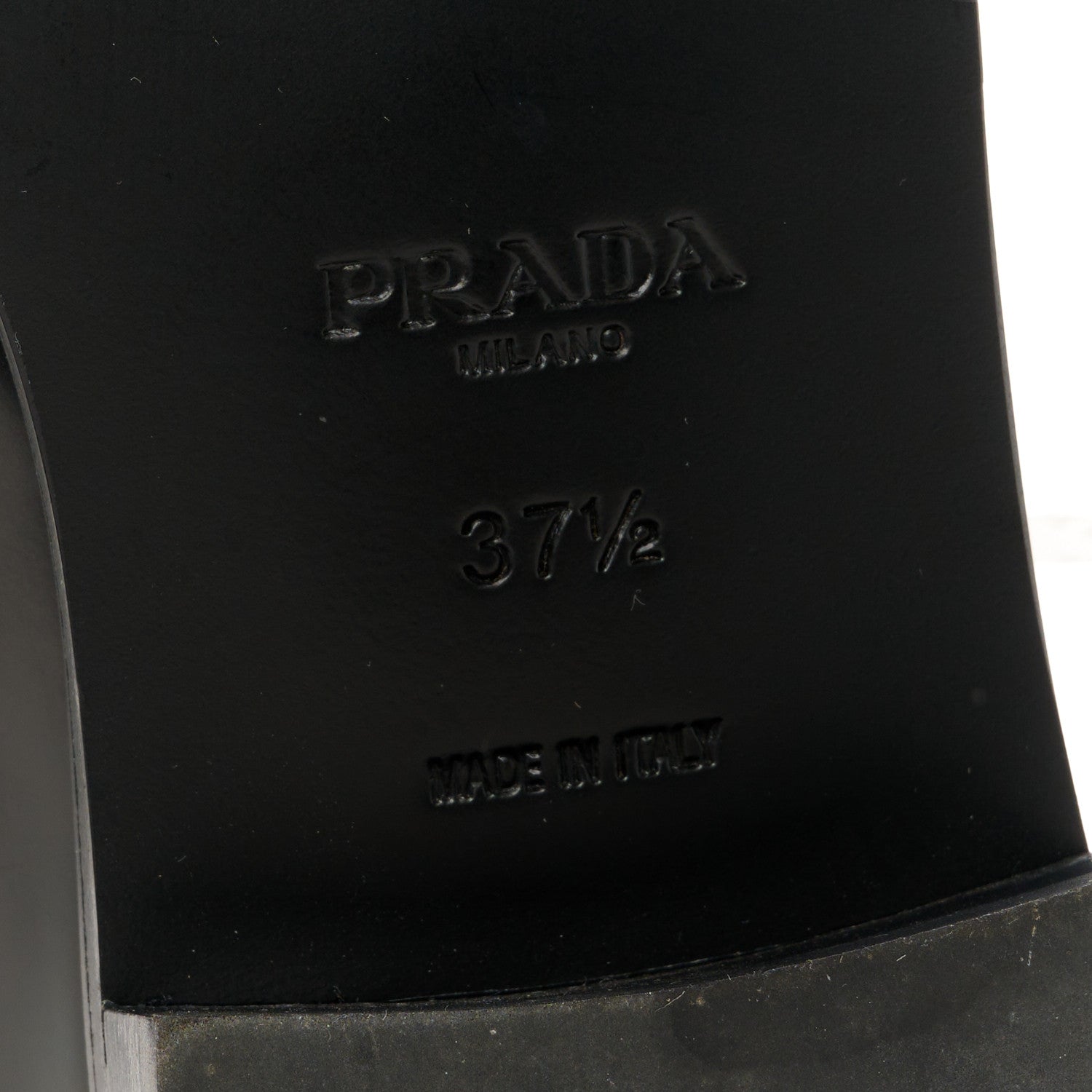 Prada Spazzolato Triangle 40mm Loafer Mules 37.5 Black 8 of 9