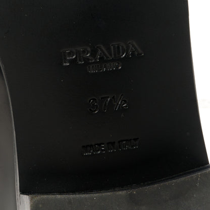 Prada Spazzolato Triangle 40mm Loafer Mules 37.5 Black 8 of 9