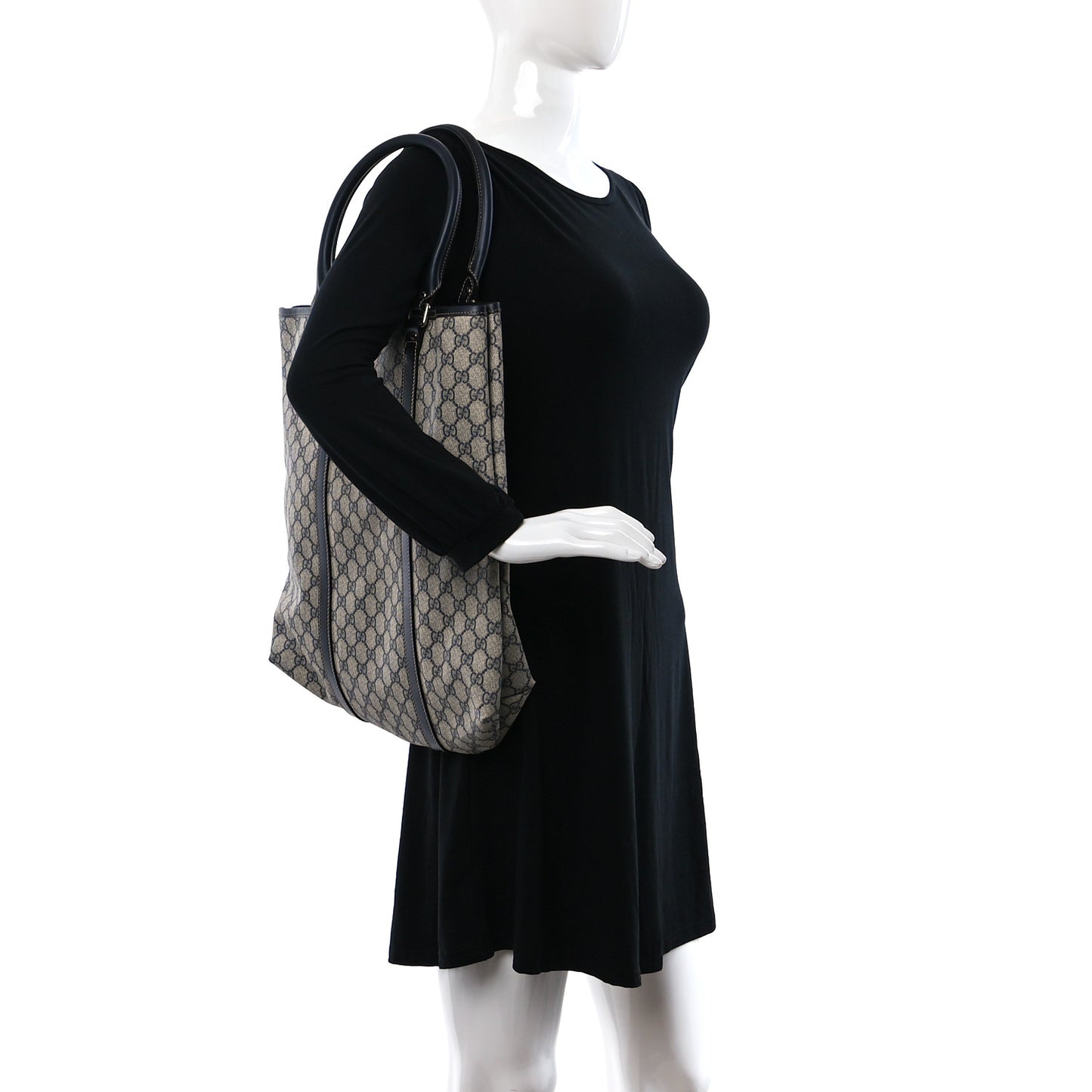 GG Plus Monogram Joy Vertical Tote Navy