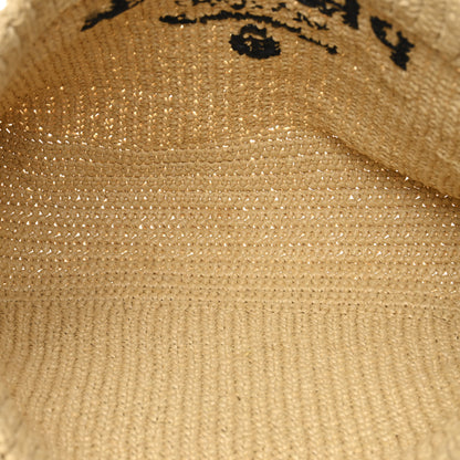 Prada Yarn Raffia Effect Crochet Embroidered Logo Tote Naturale 5 of 9
