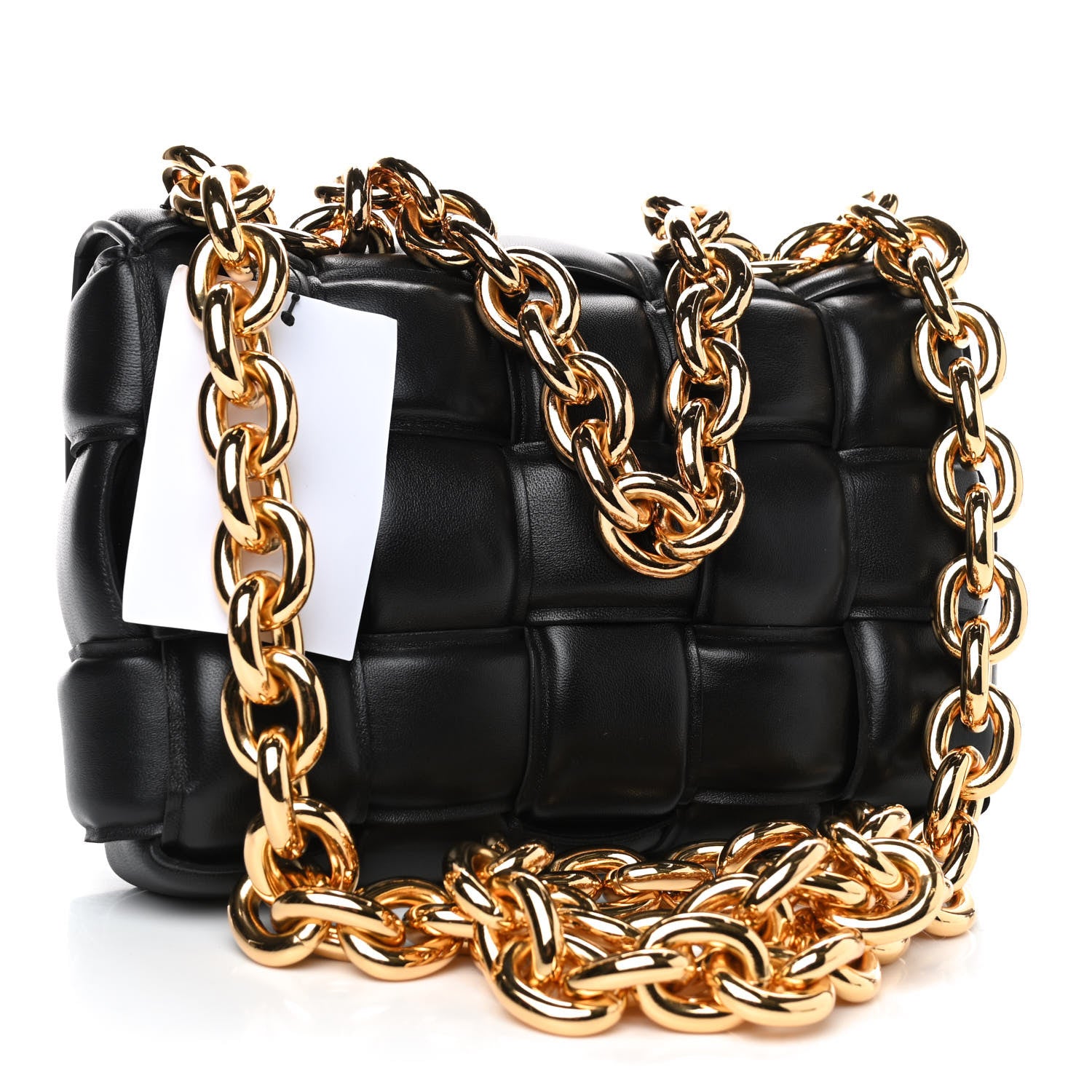Bottega Veneta Lambskin Maxi Intreccio Padded Chain Cassette Crossbody Bag Black 2 of 4