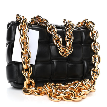 Bottega Veneta Lambskin Maxi Intreccio Padded Chain Cassette Crossbody Bag Black 2 of 4