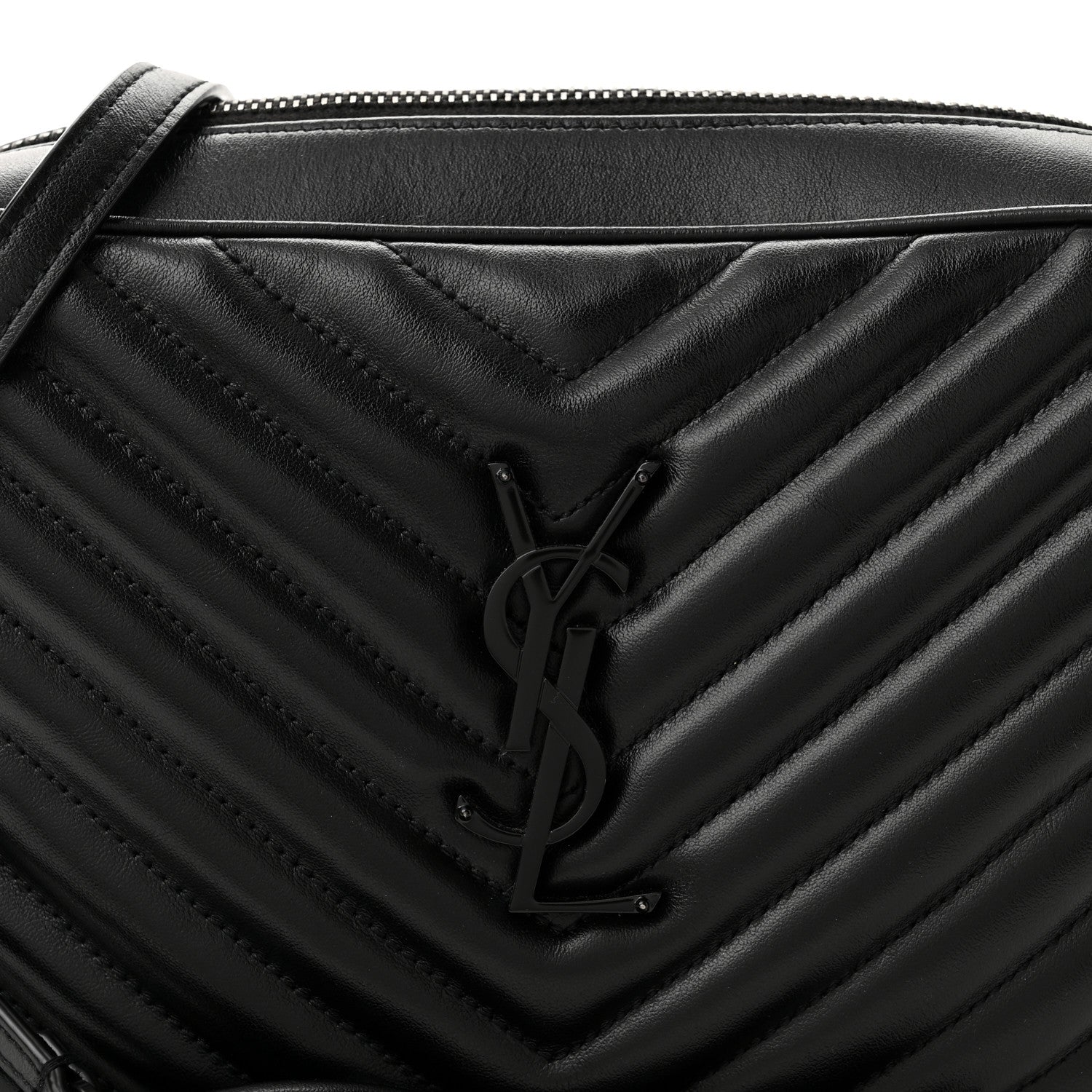 Saint Laurent Calfskin Matelasse Monogram Lou Camera Bag Black 7 of 9